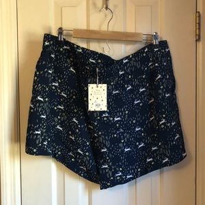 Blue shorts with rabbit print